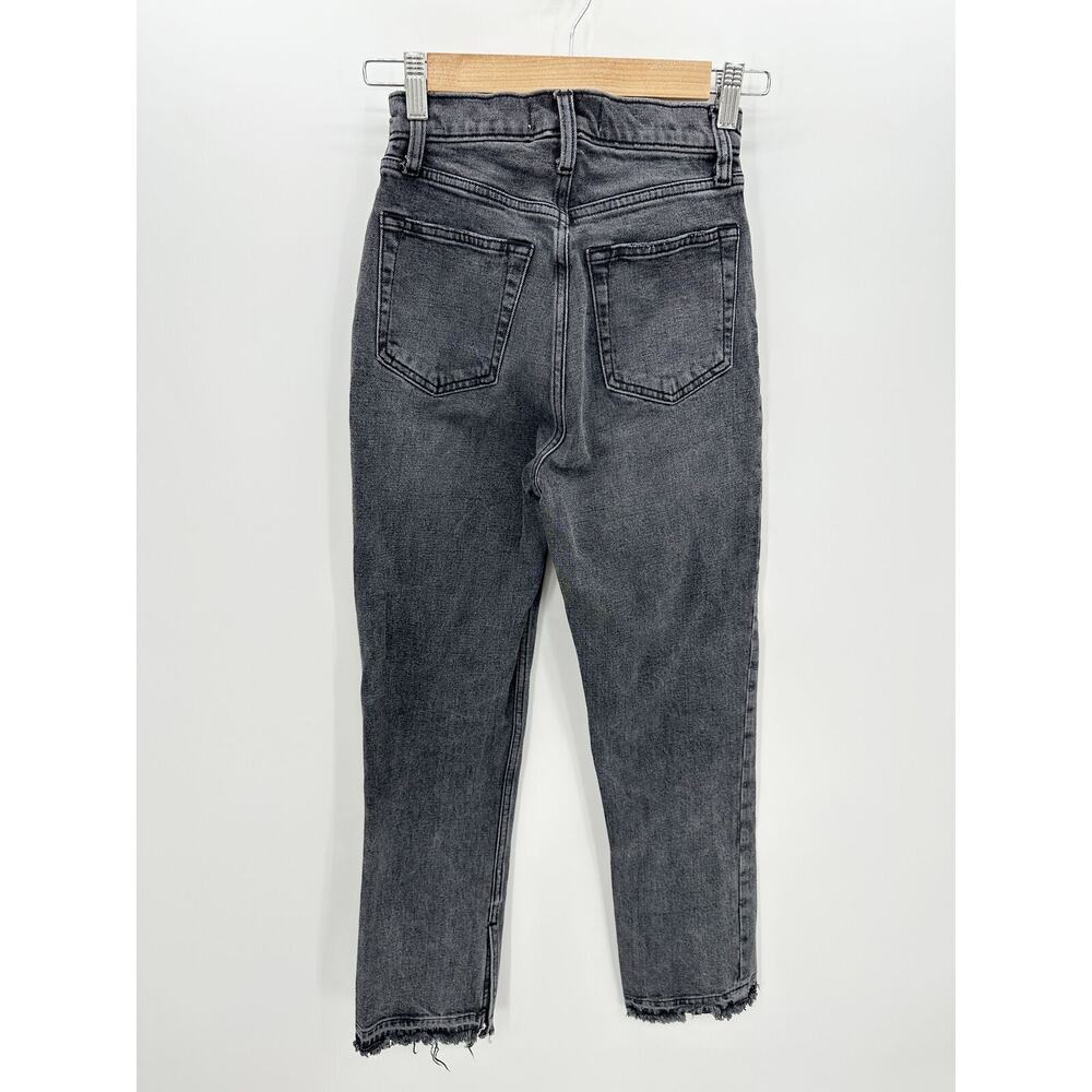 Abercrombie Fitch Curve Love Ultra High Rise Ankle Straight Jeans Black 00R‎ 24 - Picture 2 of 7